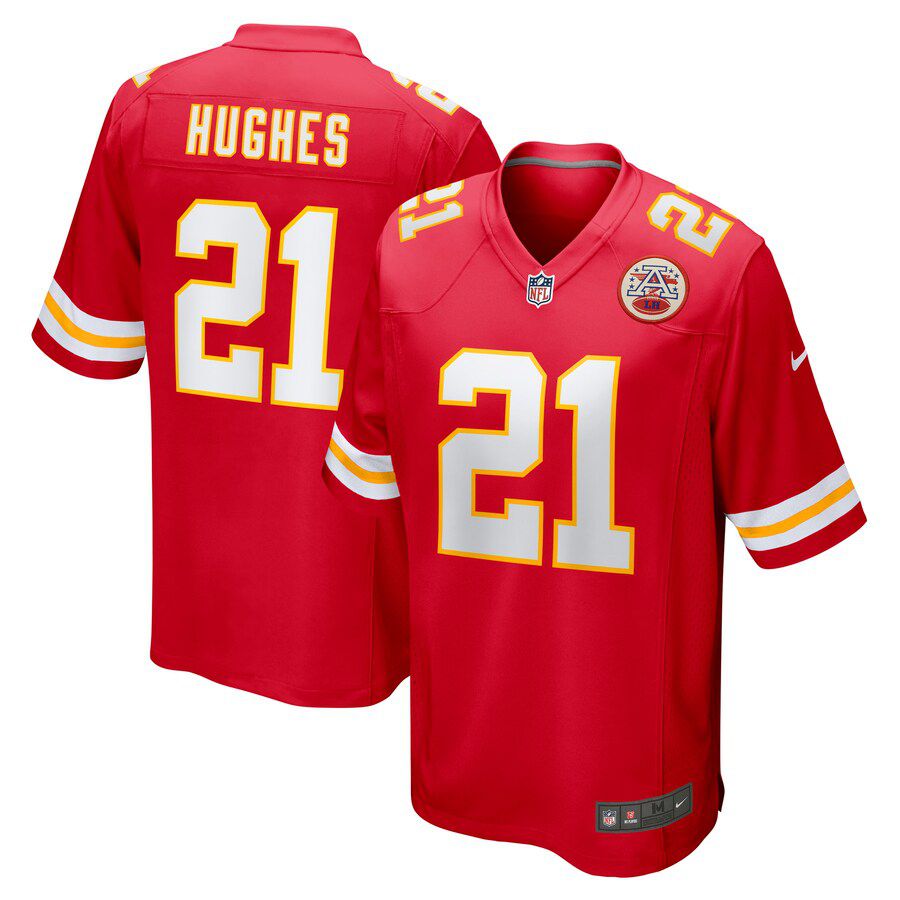 Men Kansas City Chiefs #21 Mike Hughes Nike Red Game NFL Jersey